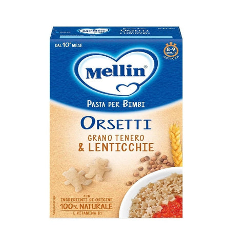 Mellin pasta Mellin Orsetti con grano tenero e lenticchie 100% natürliche Pasta für Kinder 280g 8017619401212