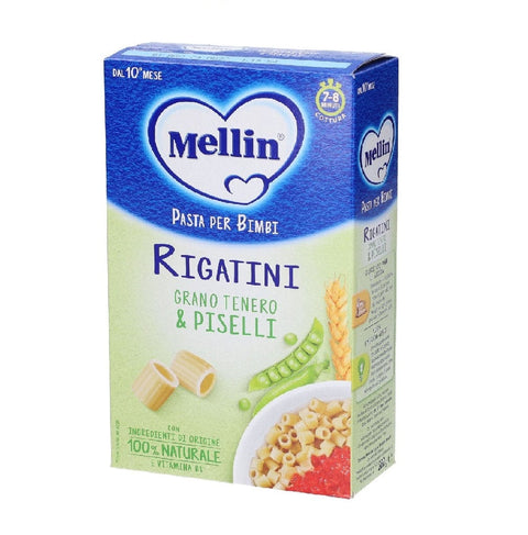 Mellin pasta Mellin Rigatini Con Grano Tenero e Piselli Nudeln für Kinder 280 g 8017619400017