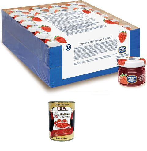 Menz & Gasser Menz&Gasser Einzeldosis Erdbeer Extra Konfitüre in Premiumqualität mit hochwertigen Früchten 48 Gläser x 28g italienisch Original