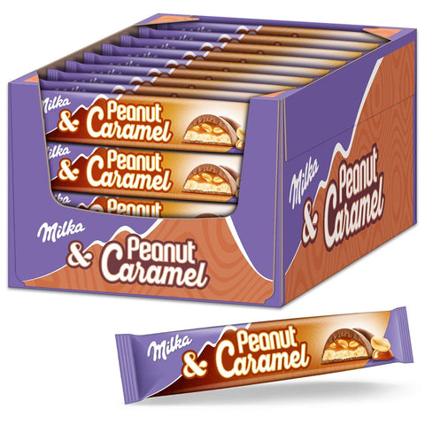 Milka Riegel Peanut Caramel Erdnuss Karamell Riegel einzeln verpackt 36 x 37g italienisch Original
