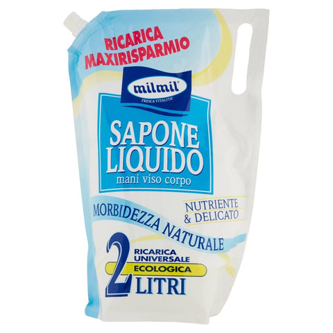 Milmil Flüssigseife Nutritiv&Delikat 2,0 Liter Nachfüll Original italienisch