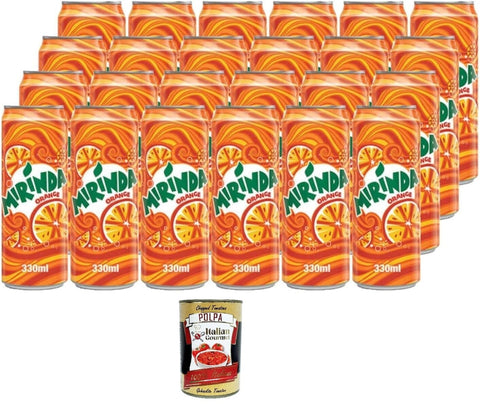 Mirinda Orange bevanda all'arancia Orange Orangengetränk 24x330 ml italienisch Original Pastasauce + gratis polpa 400 g
