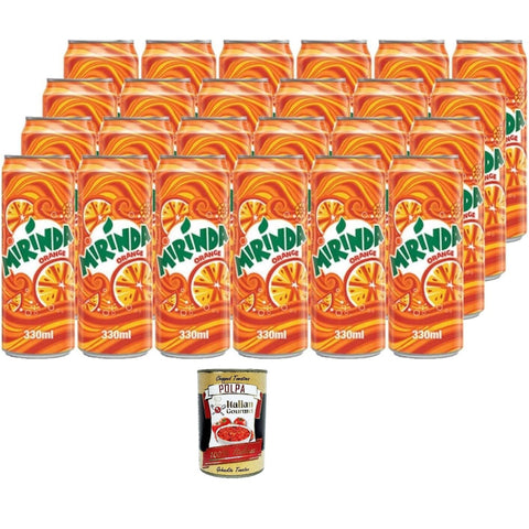 Mirinda Orange bevanda all'arancia Orange Orangengetränk 24x330 ml italienisch Original Pastasauce + kostenlos polpa 400 g
