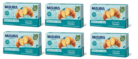 Misura Privolat Cornetti Classici Senza Latte e Uova Klassische Croissants ohne Milch und Ei 6x40g Original italienisch Gebäck
