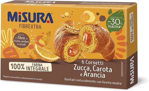 Misura Fibraextra Cornetti integrali Kuchen mit Kürbis Möhren Vollkorn 300g Original italienisch
