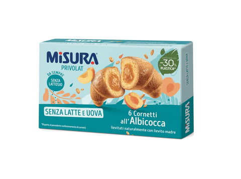 Misura Privolat Cornetti all'Albicocca Senza Latte e Uova Croissants mit Aprikosenfüllung ohne Milch und Ei 290g Original italienisch