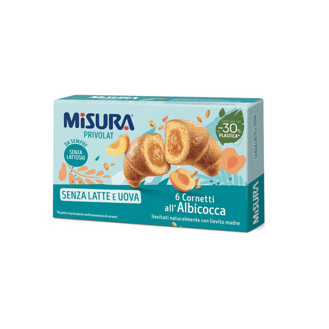 Misura Privolat Cornetti all'Albicocca Senza Latte e Uova Croissants mit Aprikosenfüllung ohne Milch und Ei 290g Original italienisch