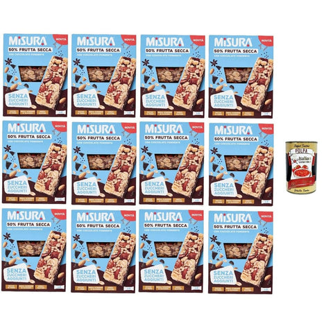 Misura Barretta Brot & Backwaren Misura Barretta con Frutta Secca e Cioccolato Fondente Riegel mit Trockenfrüchten und dunkler Schokolade | Ohne Zuckerzusatz 12x120 g italienisch Original 8032804040014