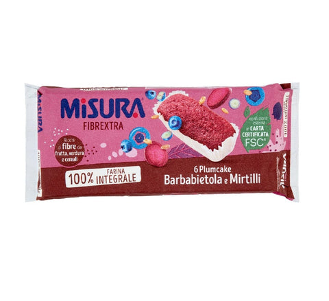 Misura Croissants Misura Fibrextra Plumcake integrali con Barbabietola e mirtilli 190gr - Plumcake integral mit Barbabietola und Mirtilli