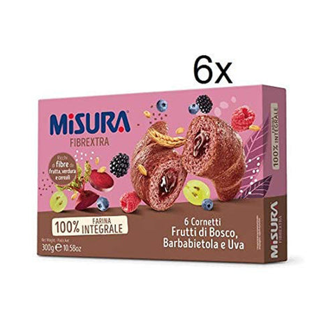 Misura Fibraextra Cornetti integrali Kuchen mit Beeren Trauben Vollkorn 300 g Desserts italienisch Original