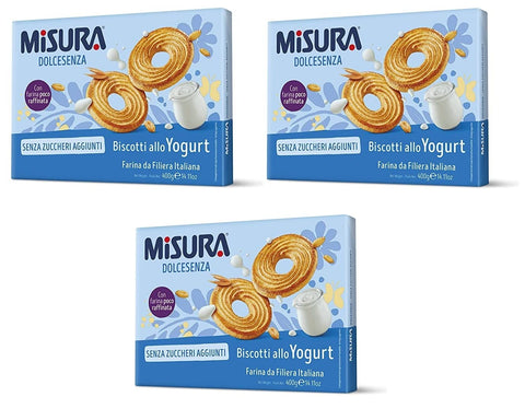 Misura Dolcesenza Biscotti allo Yogurt senza zuccheri aggiunti Joghurtkekse ohne Zuckerzusatz Kekse Biscuits 400 g italienisch Original