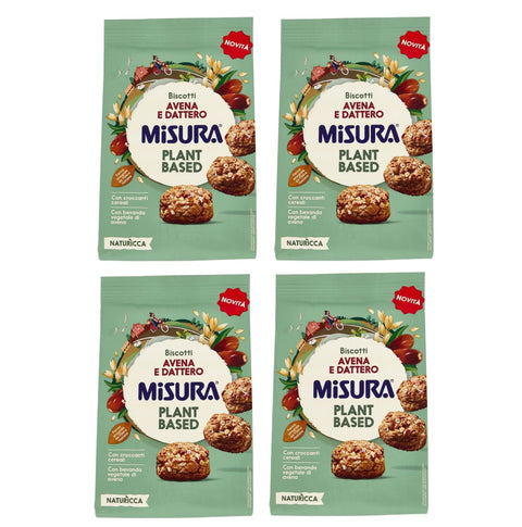 Misura Kekse 4x MHD 29/05/2026 Misura Naturìcca Plant Based biscotti avena e dattero,Naturìcca Plant Based Hafer- und Dattelkekse 260 g Original italienisch 8002590092245