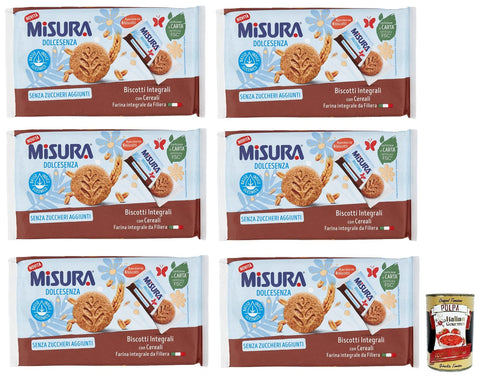 Misura Dolcesenza Biscotti Integrali con Cereali Vollkornkekse mit Müsli Ohne Zuckerzusatz Polpa di Pomodoro Dose 6x 280g + 400g italienisch Original