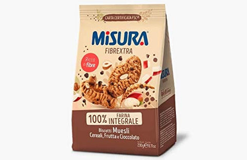 Misura Fibrextra Biscotti Muesli cereali, frutta e cereali Kekse mit getreide 6x230g Original italienisch