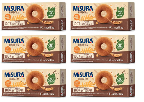 Misura Fibrextra Ciambelline Integrali Vollkorn Donuts 100 % Vollkornmehl Weicher Snack 230 g italienisch Original