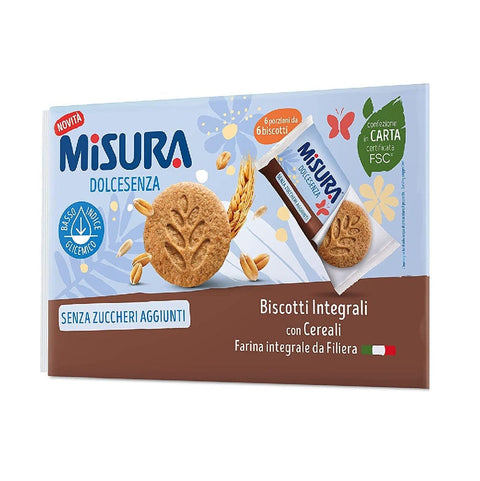 Misura Kekse MHD 01/07/2024 Misura Dolcesenza Biscotti Integrali con Cereali Vollkornkekse mit Getreide ohne Zuckerzusatz 280g 8002590081850