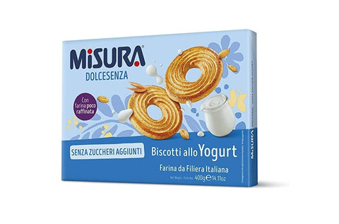 Misura Dolcesenza Biscotti allo Yogurt senza zuccheri aggiunti Joghurtkekse ohne Zuckerzusatz Kekse Biscuits 400 g italienisch Original