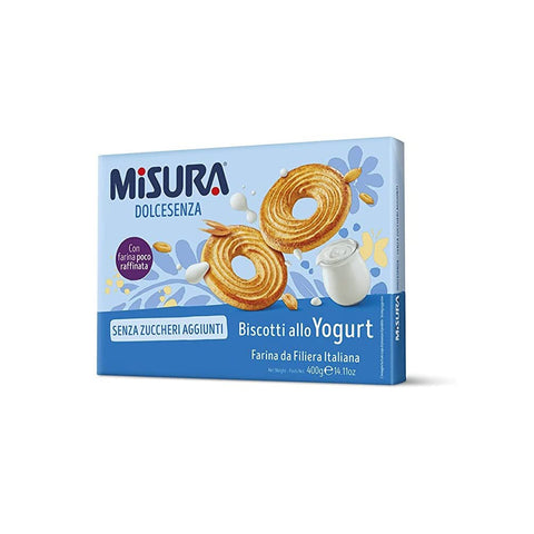 Misura Dolcesenza Biscotti allo Yogurt senza zuccheri aggiunti Joghurtkekse ohne Zuckerzusatz Kekse Biscuits 400 g italienisch Original