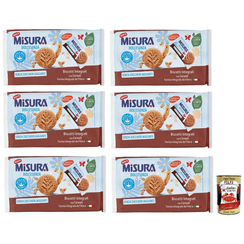 Misura Kekse Misura Dolcesenza Biscotti Integrali con Cereali Vollkornkekse mit Müsli Ohne Zuckerzusatz Polpa di Pomodoro Dose 6x 280g + 400g italienisch Original 8002590081850