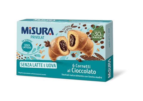 Misura Privolat Cornetti al Cioccolato Senza Latte e Uova Croissants mit Schokoladenfüllung ohne Milch und Ei 290g Original italienisch
