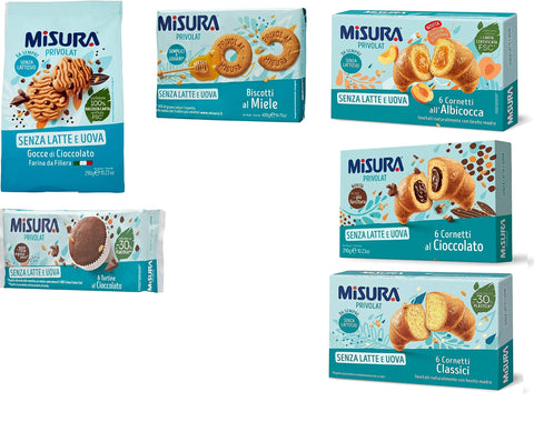 Misura Privolat kekse mit Honig ohne Milch & Eier croissants kuchen biscuits cookies Testpaket Original italienisch