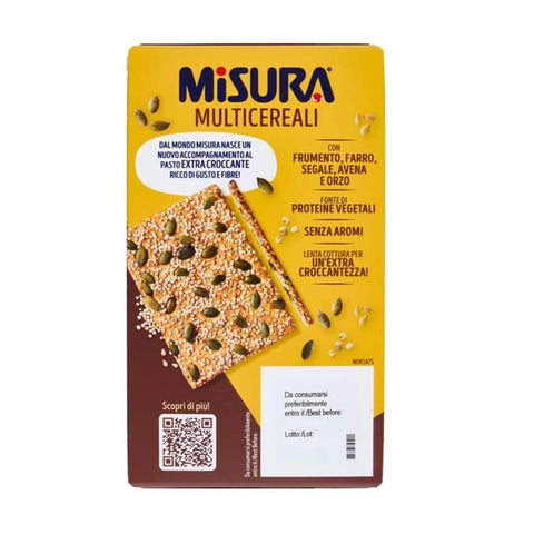 Misura Knabberartikel 5x Misura Multicereali cracker croccanti ai 5 cereali con semi di zucca, sesamo e quinoa Knusprige Fünfkorncracker mit Kürbiskernen, Sesamsamen und Quinoa 200gr