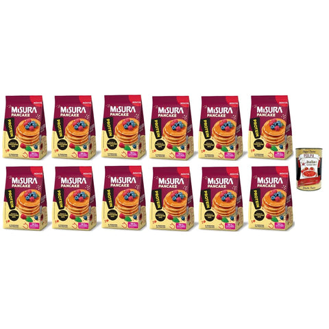 Misura Snack Kuchen & Backwaren Misura Protein Pancake, Proteinreiche Pfannkuchen, 12x 200g Packung, Jede Packung enthält 8 Einzelportionen, zum Verzehr bereit Original italienisch inkl. Italian Gourmet Polpa 400g 8032804040014