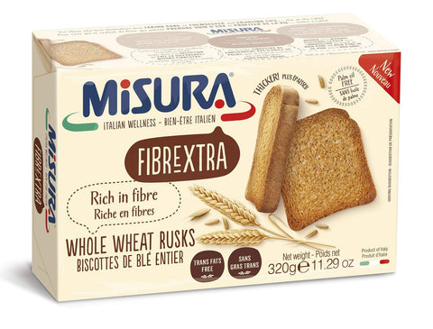 Misura Fibraextra Fette Biscottate Vollkorn Zwieback gebackenem Brot 3x320g Original italienisch Kekse