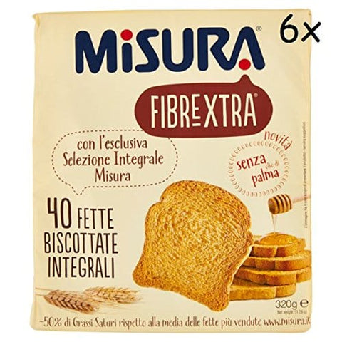 Misura Fibraextra Fette Biscottate Vollkorn Zwieback gebackenem Brot 320 g italienisch Original