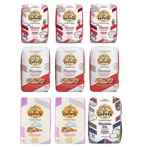 Molino Caputo Testpaket Farina Nuvola Pizzeria Cuoco Manitoba Pizzamehl Mehl 9x1kg Original italienisch Zutat