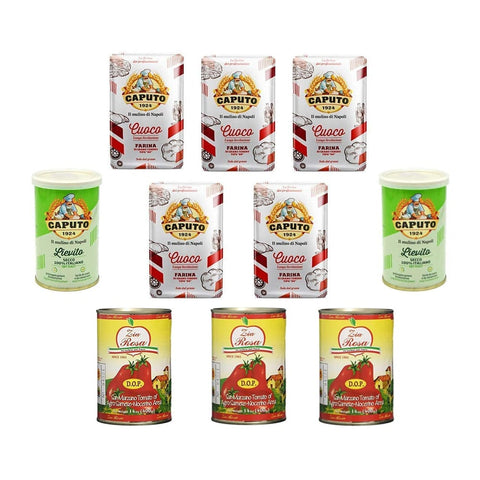 Molino Caputo Teffmehl Molino Caputo Testpaket Caputo Cuoco Farina Pizzamehl Mehl 5x 1 Kg + Zia Rosa DOP Pomodoro San Marzano Tomate aus Kampanien Dose von 400 g 3x 400 g + 2x Caputo Trockenhefe 100 g italienisch Original