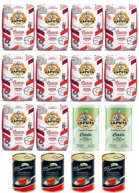 Molino Caputo Testpaket 10x Farina Molino Caputo 2x Caputo Trockenhefe 4x O'Sarracino Pomodorini 400g italienisch Original