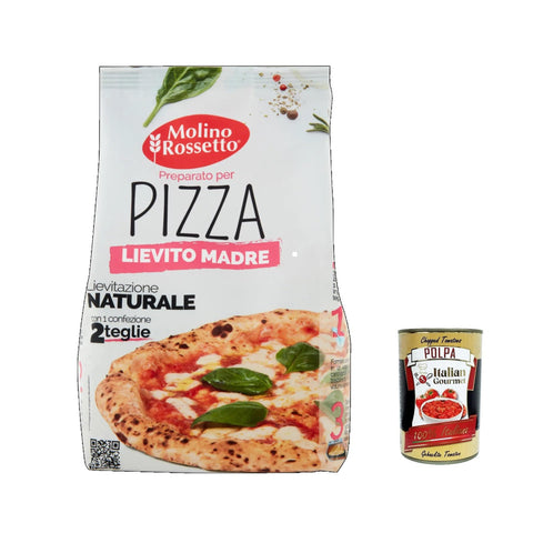 Molino Rossetto Preparato per pizza con lievito madre, pizzamischung mit Mutterhefe 3x750g Original italienisch Zutat