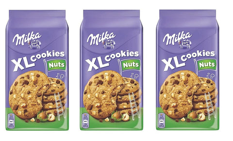 Milka Kekse XL Nuts mit Schokolade und Haselnusstropfen cookies Biscuits 3x184g Original italienisch