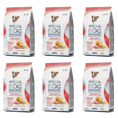 Monge Special Dog Excellence Superpremium Mini Adult Pollo Con Riso, Semi di Lino e Agrumi Hähnchen mit Reis 6x800g Original italienisch