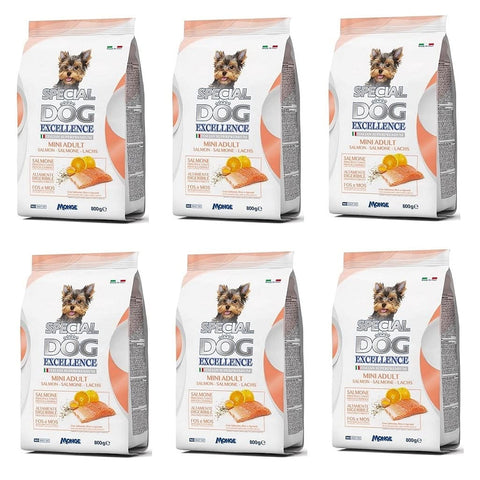 Monge Dosenfutter Monge 6X Special Dog Excellence Italian Superpremium Mini Adult Salmone,Riso e Agrumi Lachs, Reis und Zitrus 800g 8009470059893