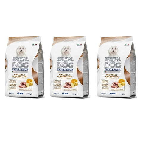 Monge 3X Special Dog Excellence Italian Superpremium Mini Adult Monoprotein Agnello Con Riso Patate e Agrumi Lamm 800g italienisch Original