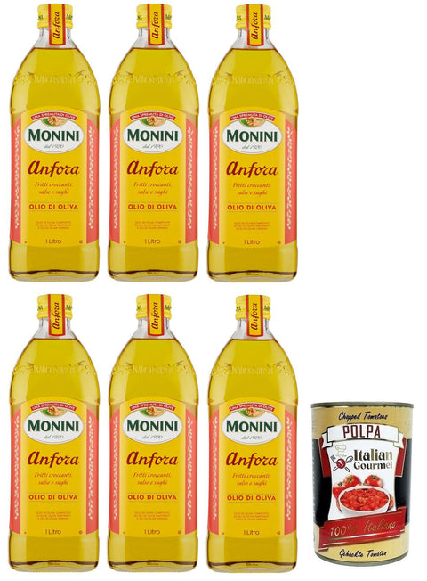 Monini Anfora Olio Di Oliva,Olivenöl,Ideal für knusprig frittierte Speisen, Soßen und Bratensoßen,Glas 1 Lt italienisch Original