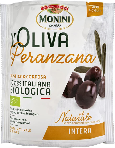 Monini Die Monini Peranzana OLIVE ganz schwarz. 100 % natürlich italienisch biologisch 150 g 6x italienisch Original Oliven