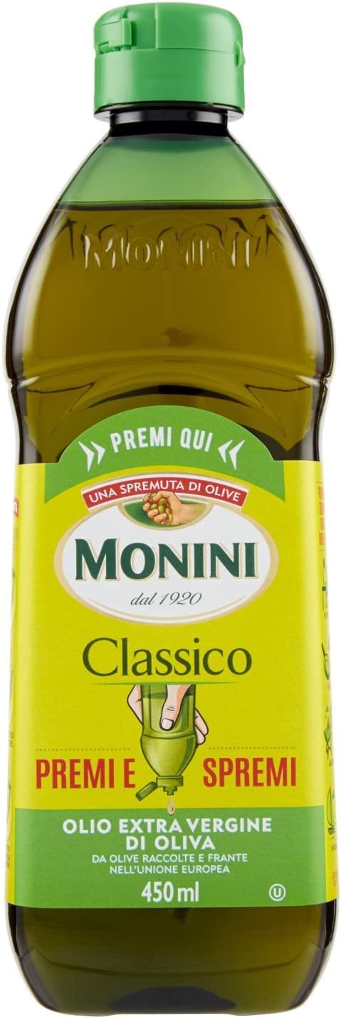 Monini Classico Premi e Spremi Olio Extra Vergine di Oliva Squeeze Natives Olivenöl Extra PET 450 ml italienisch Original