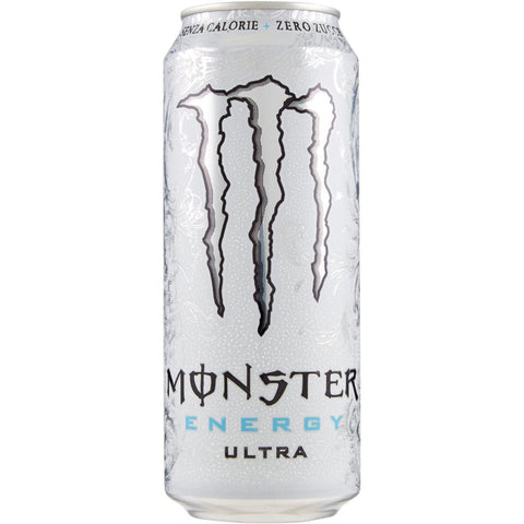 Monster Energy Ultra Zero Zuccheri Zero Calorie Energiegetränk ohne zucker null Kalorien Leichter Geschmack, nicht zu süß, prickelnd und zitrisch 500 ml Getränk Erfrischungsgetränk Sportgetränk italienisch Original