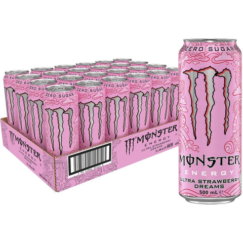 Monster Energy Drinks Monster Energy Drink Ultra Strawberry Dreams 24x500 ml italienisch Original 9342866001229