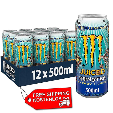 Monster Energy Energy Drink 12x Monster Energy Drink Monster Juice Aussie Style Lemonade 500ml 5061013942065