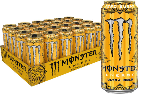 Monster Energy Ultra Gold zuckerfreier Energydrink, 473 ml, 24 Stück Energy Drinks italienisch Original