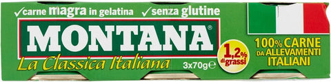 montana carne classica Rindfleisch in Aspik 100% Fleisch 9x70g Original italienisch Feinkost