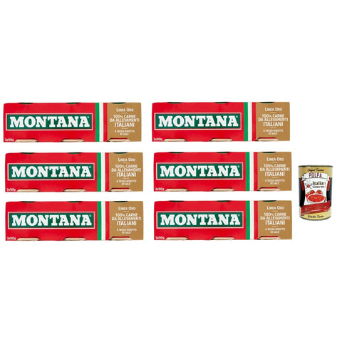 Montana Pasten & Kochsaucen Montana linea oro Rindfleisch in Aspik dosen 3x 90 g 100% Italienisch Fleisch, Aspikfleisch Original 8032804040014