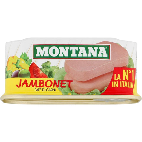 montana Jambonet Pate Rind und Schweine patè di carne bovina e suina 6x200g Original italienisch Pasteten