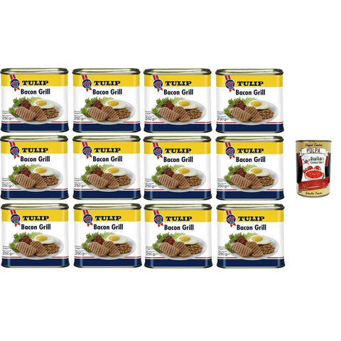 Montana Schwein Montana Tulip Bacon Grill Schweinefleischkonserven mit Speckgeschmack 12x 250 gr italienisch Original 0