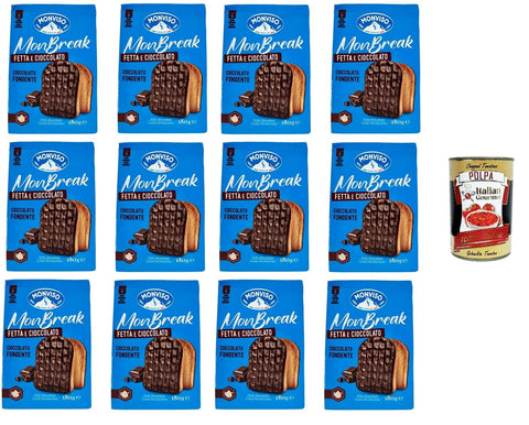 Monviso monbreak cioccolato fondente dunkle Schokolade 12x180 g italienisch Original Pastasauce + gratis polpa 400 g