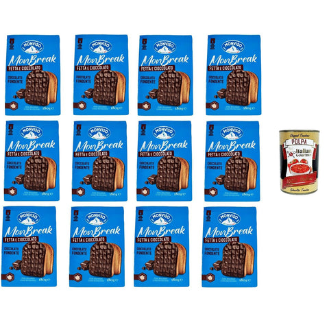 Monviso monbreak cioccolato fondente dunkle Schokolade 12x180 g italienisch Original Pastasauce + kostenlos polpa 400 g